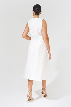 Платье А-силуэта с карманами из хлопкового поплина FOXY FOX 1569 молочный - фото 2