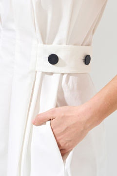 Платье А-силуэта с карманами из хлопкового поплина FOXY FOX 1569 молочный - фото 4