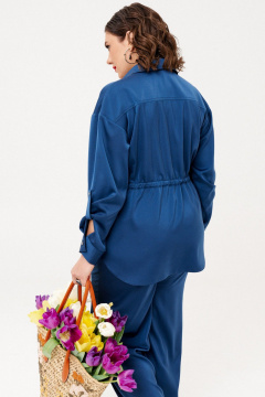 Брюки и жакет из текстиля с полосатым стилем повседневный Almirastyle 336/1 темно-синий - фото 5