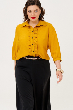 Блуза, брюки Almirastyle 339 горчица,черный - фото 3