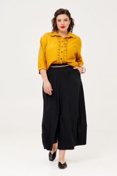 Блуза, брюки Almirastyle 339 горчица,черный - фото 1