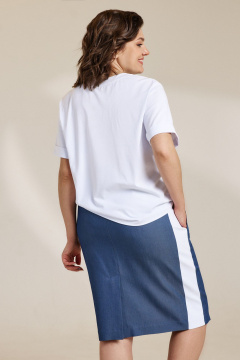 Футболка, юбка DILIA 0852 белый-деним - фото 5