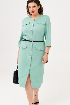 Платье из трикотажа деловое и на каждый день Almirastyle 346 зеленый - фото 4