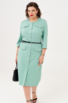 Платье из трикотажа деловое и на каждый день Almirastyle 346 зеленый - фото 3