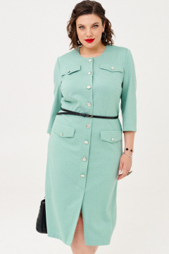 Платье из трикотажа деловое и на каждый день Almirastyle 346 зеленый - фото 2