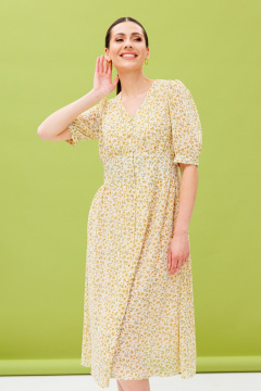 Платье Ларс Стиль 895 бело-желтый - фото 4