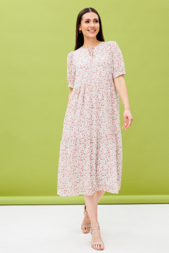 Платье Ларс Стиль 896/1 бело-розовый - фото 4