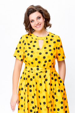 Платье Swallow 738 солнечно-желтый+горошек - фото 3