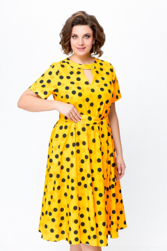 Платье Swallow 738 солнечно-желтый+горошек - фото 2