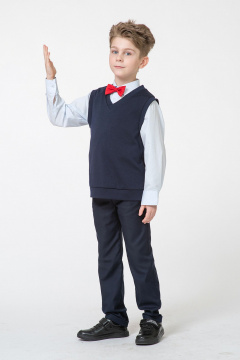 Жилет прямого силуэта из трикотажа для мальчика Франтишка Ш-3504-м-24с-33-с78 темно-синий - фото 2