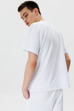 Белая футболка из хлопка и текстиля в стильном дизайне GO M1001/01-01. 176-182 - фото 4