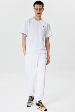 Белая футболка из хлопка и текстиля в стильном дизайне GO M1001/01-01. 176-182 - фото 1