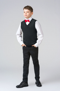 Жилет прямого силуэта из трикотажа для мальчика Франтишка Ш-3504-с-24с-36-с78 черный - фото 1