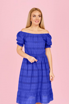 Летнее платье из вышитой ткани с глубоким вырезом Azzara 908С - фото 1