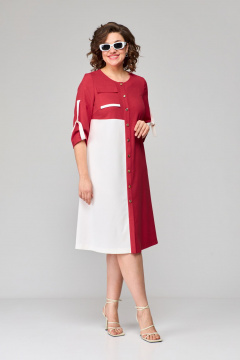 Платье летнее А-силуэта с контрастными цветами Орхидея 1254 - фото 1