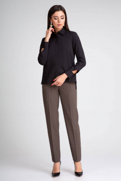 Деловая рубашка из хлопка с декоративными элементами IVARI 418/1 черный - фото 3