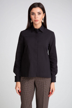 Деловая рубашка из хлопка с декоративными элементами IVARI 418/1 черный - фото 2