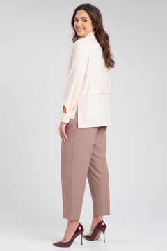 Бежевая хлопковая рубашка прямого силуэта IVARI 418/1 ванильный - фото 4