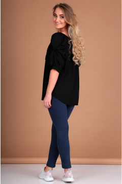 Молодежная блуза с регланом и пышными рукавами Таир-Гранд 62367 черный - фото 3