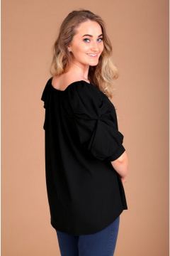Молодежная блуза с регланом и пышными рукавами Таир-Гранд 62367 черный - фото 4