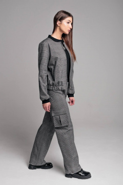 Джоггеры из трикотажа с накладными карманами Legend Style P-002 черно-белый - фото 4