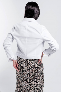 Джинсовый жакет демисезонный белый из легкого текстиля Legend Style G-005 белый - фото 4