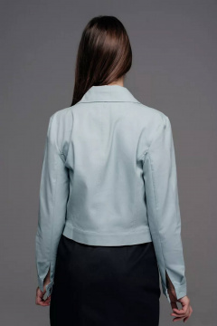 Джинсовый жакет демисезонный голубой из легкого текстиля Legend Style G-005 бриз - фото 4