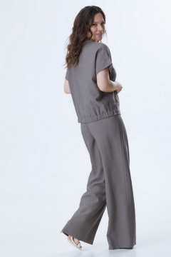 Элегантный комплект из блузы и брюк из вискозы для летних дней Магия моды 2419 серый - фото 2