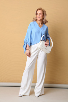 Костюм 2-ка с свободной укороченной блузой и широкими брюками LM БК4019 - фото 1