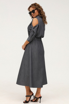 Платье ежедневное серое рубашечного типа с карманами Angelina & Сo 986 - фото 5