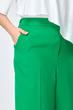 Брюки палаццо из костюмной ткани с боковыми карманами SOVA 11230 зеленый - фото 2