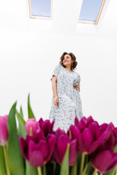 Легкое летнее платье из вискозы с карманами Anelli 1408 лаванда - фото 3