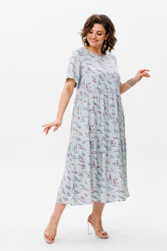 Легкое летнее платье из вискозы с карманами Anelli 1408 лаванда - фото 1