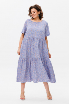 Фиолетовое летнее платье из текстиля с большими размерами Anelli 1408 гиацинтовый - фото 1