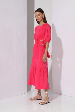 Платье с кулисой в талии и воланом из хлопковой ткани N.O.W. 1286 - фото 5