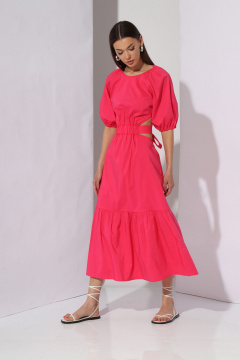 Платье с кулисой в талии и воланом из хлопковой ткани N.O.W. 1286 - фото 4