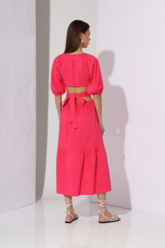 Платье с кулисой в талии и воланом из хлопковой ткани N.O.W. 1286 - фото 2