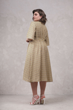 Красное платье на запах с карманами и расклешенным рукавом Avanti 1632-1 - фото 2