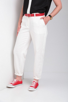 Джинсы свободного кроя с карманами и манжетами Ma Vie М650-2 белый - фото 5
