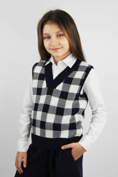 Жилет вязаный демисезонный деловой и на каждый день Полесье С9738-22 2С5076-Д43 170 т.синий - фото 2