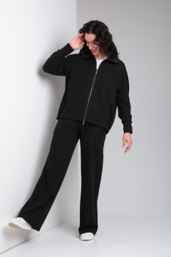 Спортивный комплект из джемпера и брюк в стиле кэжуал Ma Vie М651 черный - фото 4