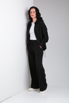 Спортивный комплект из джемпера и брюк в стиле кэжуал Ma Vie М651 черный - фото 5