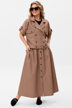 Жакет двубортный прямого силуэта и юбка А-силуэта летние Amberа Style 2015С - фото 1