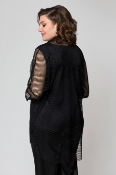 Брюки, рубашка и топ из текстиля с резинкой и молнией лето Solomeya Lux 854A черный - фото 4