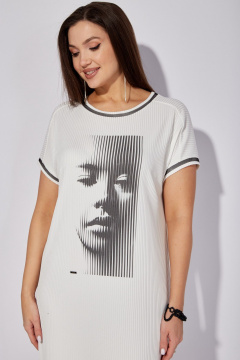 Летнее платье прямого силуэта с разрезами и принтом TAiER 1281 - фото 5