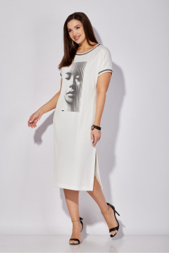 Летнее платье прямого силуэта с разрезами и принтом TAiER 1281 - фото 4