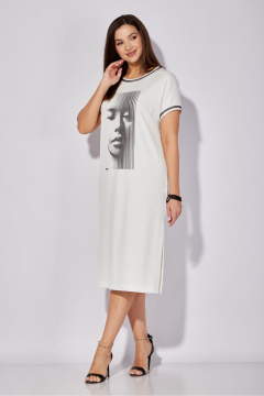Летнее платье прямого силуэта с разрезами и принтом TAiER 1281 - фото 3