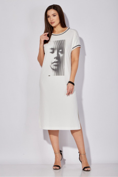 Летнее платье прямого силуэта с разрезами и принтом TAiER 1281 - фото 1