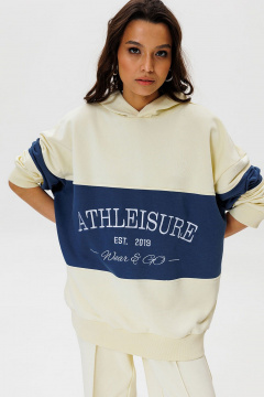 Худи с контрастной вставкой и вышивкой Athleisure GO F4072/02-01. 164-170 - фото 1