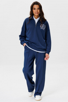 Брюки и свитшот из трикотажа с вышивкой и молнией GO F3077/20-01. 170-176 - фото 1